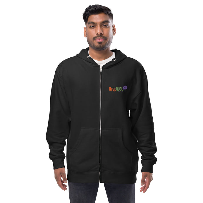 KeepWOL Unisex fleece zip up hoodie